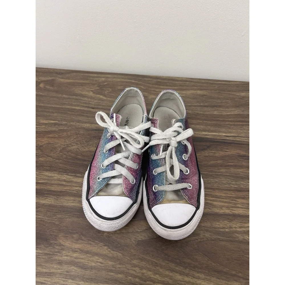 Converse‎ Youth 1 Chuck Taylor All Star Low Rainbow Glitter Shoes Sneakers